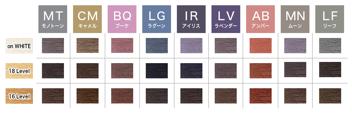 IROJIKAKE イロジカケ ホーユー hoyu カラーチャート