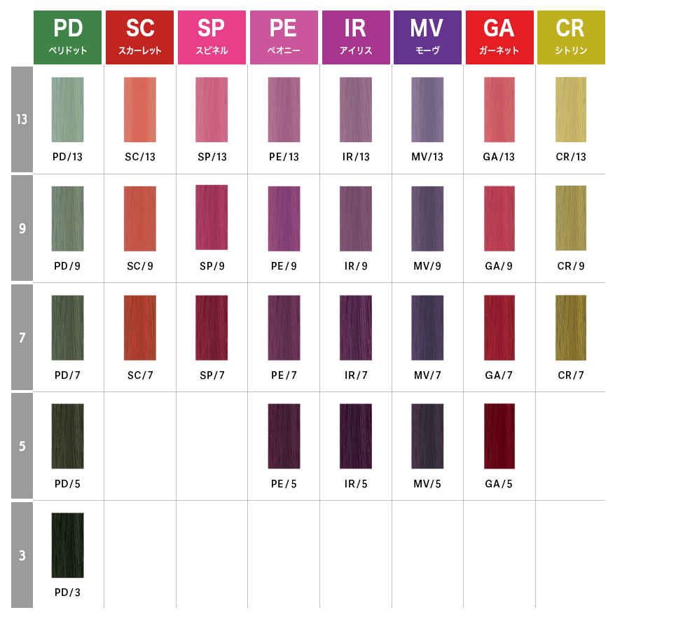 N.REFLET ルフレカラー カラーチャート ナプラ